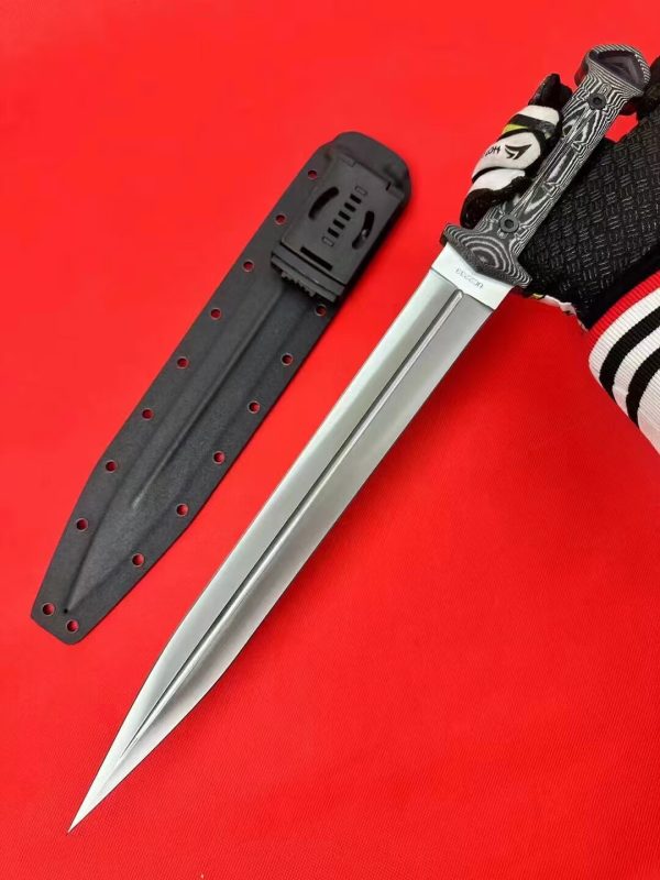 880819a44e962b60 DE008 United Sword Double-edged Knife G10 Handle K Scabbard