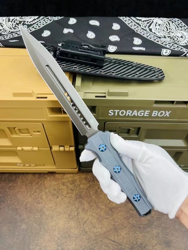 88fa2fc773caf9cf DE011 The corrupted infidels have a double-edged sword Double-edged Knife G10 Handle K Scabbard