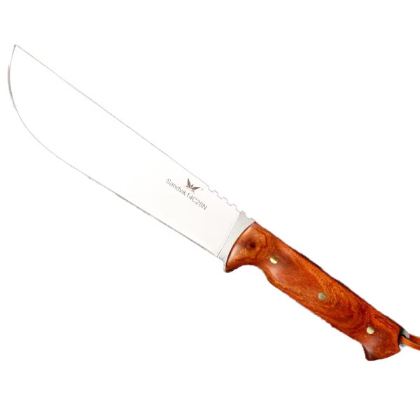 H6d0a0974d29442bs LS067 open circuit Long Fixed Blade Knife Wooden Handle Leather Sheath
