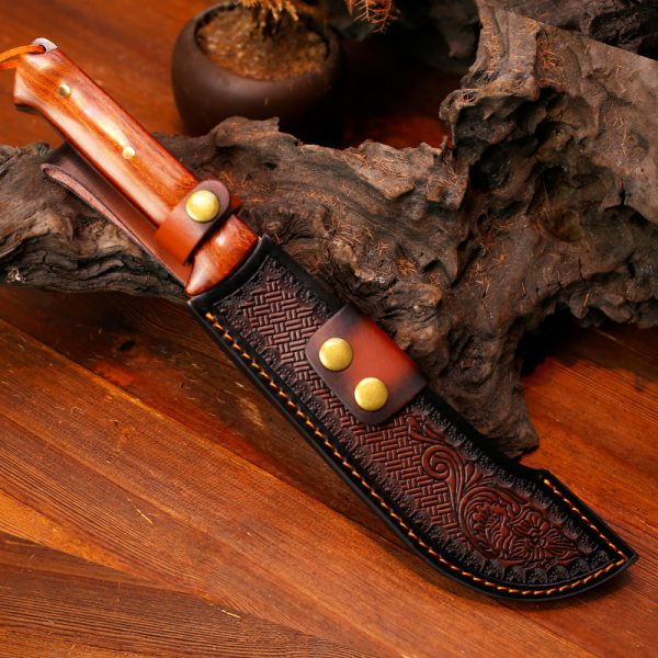 O1CN7527163-0-cib LS067 open circuit Long Fixed Blade Knife Wooden Handle Leather Sheath