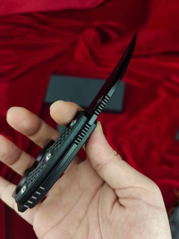 a257ea8722eec179 SC005 Micro technology Black Edge Hand Spike Push Dagger G10 Handle K Scabbard