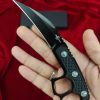 a3c8a411b24e4a62 SC005 Micro technology Black Edge Hand Spike Push Dagger G10 Handle K Scabbard