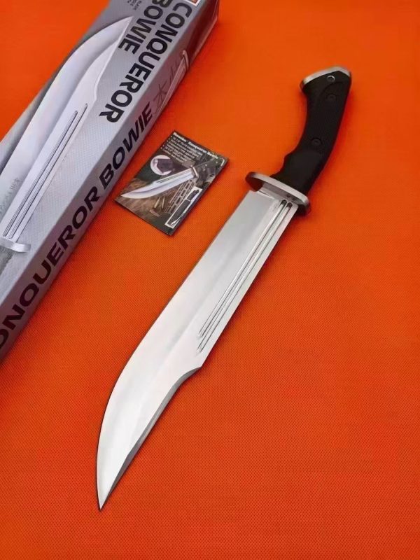 LS077 Boyknife, Conqueror of the United States Long Fixed Blade Knife G10 Handle Leather Sheath