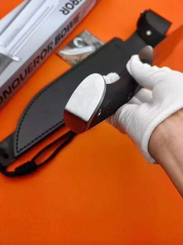 LS077 Boyknife, Conqueror of the United States Long Fixed Blade Knife G10 Handle Leather Sheath