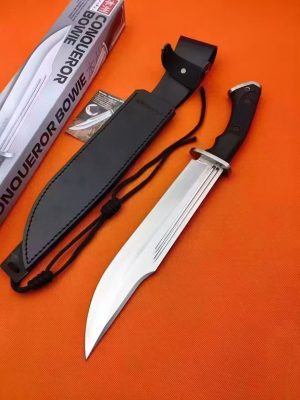 aaa1526 (6) LS077 Boyknife, Conqueror of the United States Long Fixed Blade Knife G10 Handle Leather Sheath