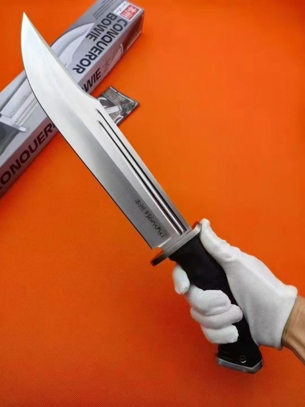 LS077 Boyknife, Conqueror of the United States Long Fixed Blade Knife G10 Handle Leather Sheath