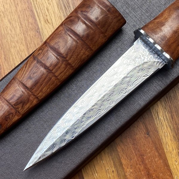 adasd121 (2) DE019 Bamboo Double-edged Knife Wooden Handle Wooden knife set