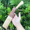LS069 Wood Sheath Wood Knife Long Fixed Blade Knife Wooden Handle Wooden knife set
