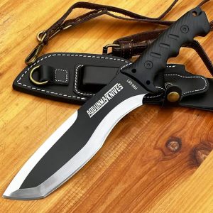 asdfaf111 (1) LS074 Infantry Long Fixed Blade Knife G10 Handle Leather Sheath