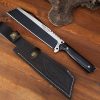 asdsad11 (6) LS068 Jungle King Long Fixed Blade Knife Wooden Handle Leather Sheath