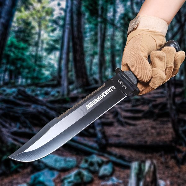 asfasf222 (4) LS075 Langya Long Fixed Blade Knife G10 Handle Leather Sheath