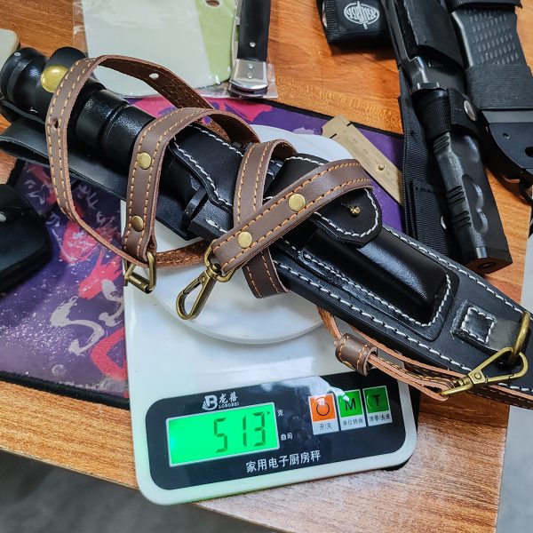 asfasf222 (5) LS075 Langya Long Fixed Blade Knife G10 Handle Leather Sheath