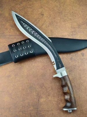 b7fe29df8f163d20 GT010 Nepal 98K Curved Knife Wooden Handle K Scabbard