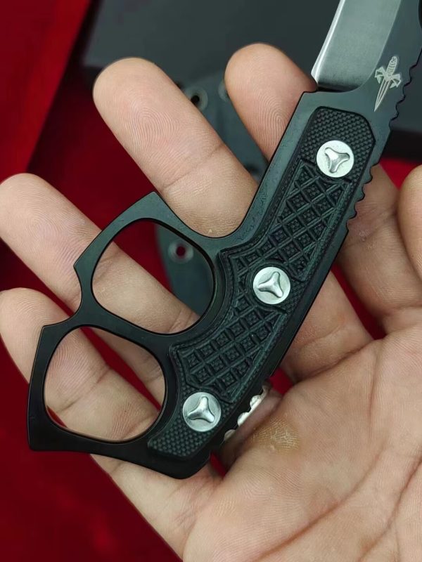 c1306b2bbdbf1fc4 SC005 Micro technology Black Edge Hand Spike Push Dagger G10 Handle K Scabbard