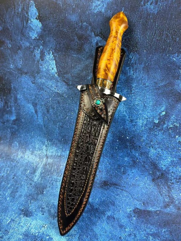 d4949ce70ecea2af DE016 The Uzi Steel Holy Sword is a double-edged sword Double-edged Knife G10 Handle Leather Sheath