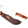 d798a5758d7e6T LS067 open circuit Long Fixed Blade Knife Wooden Handle Leather Sheath