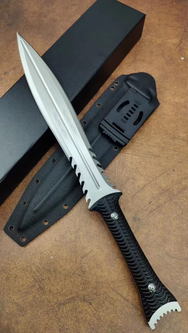 e1fff96a7719f642 DE013 Sword Sect Flying Fish Double-edged Knife G10 Handle K Scabbard