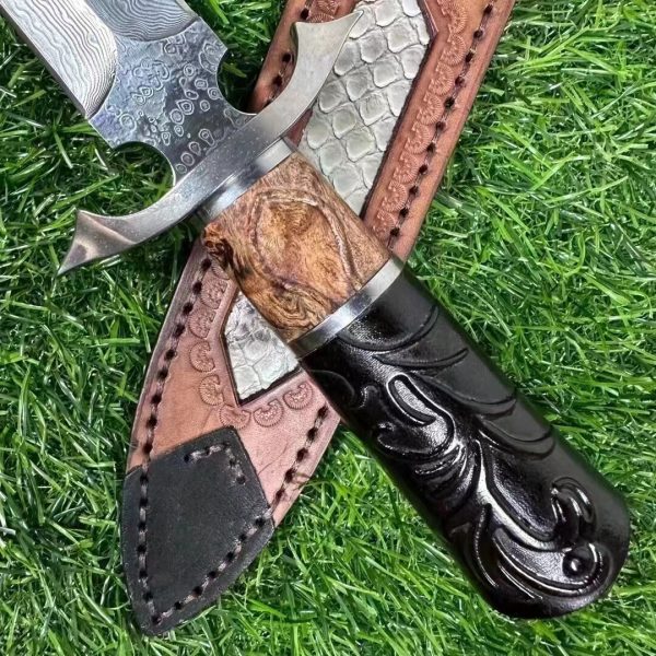 f623074da4a3360b DE014 Roman Divine Sword Double-edged Knife G10 Handle Leather Sheath