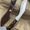 fbed902263a16f88 GT009 Nepal Supreme Curved Knife Wooden Handle Leather Sheath