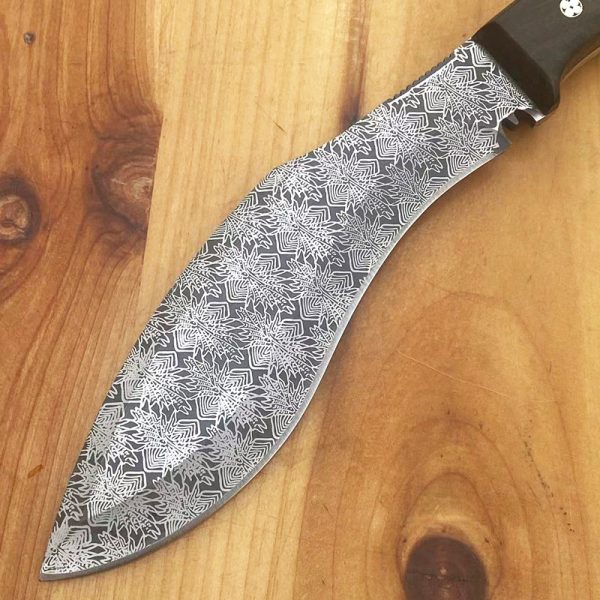 sdaaaa131 (2) GT017 Silver Star Dog Leg Curved Knife Wooden Handle Leather Sheath