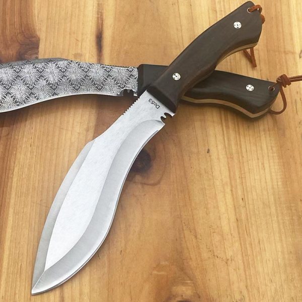 sdaaaa131 (6) GT017 Silver Star Dog Leg Curved Knife Wooden Handle Leather Sheath