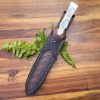sdfsdfsd44 (2) DE021 Holy Sword Double-edged Knife G10 Handle Leather Sheath