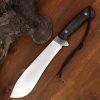GT022 Reinstall Willow Leaf Curved Knife Wooden Handle Leather Sheath