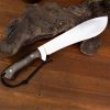 GT022 Reinstall Willow Leaf Curved Knife Wooden Handle Leather Sheath