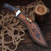 图 1 GT021 Black Big Dog Curved Knife Wooden Handle Leather Sheath