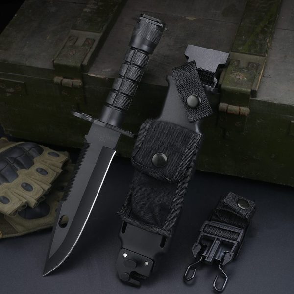 图 10 LS082 M9 (Silver/Black) Long Fixed Blade Knife G10 Handle K Scabbard