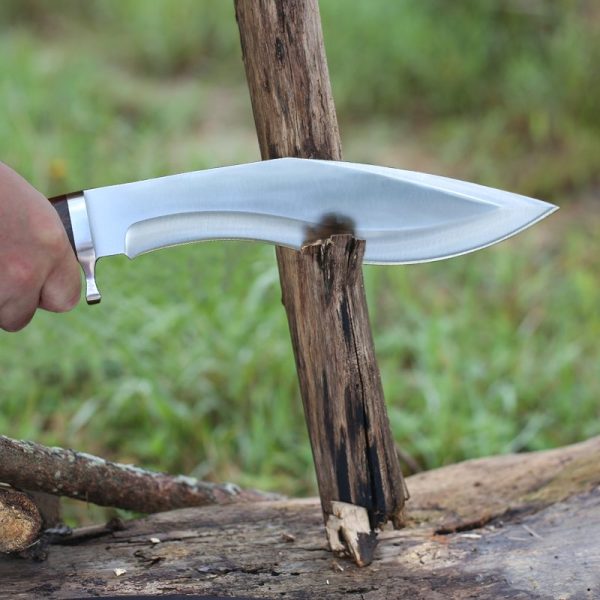 图 10 GT003 Proud Wind Dog Leg Curved Knife Wooden Handle Leather Sheath