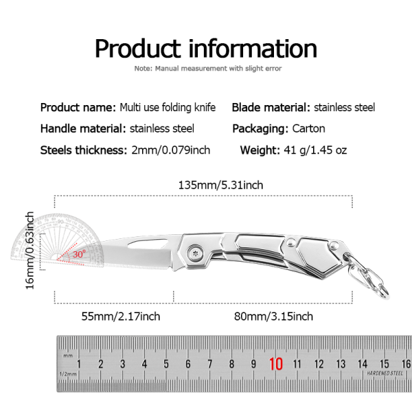 图 2 FB002 Folding Blade Knife Stainless steel Handle