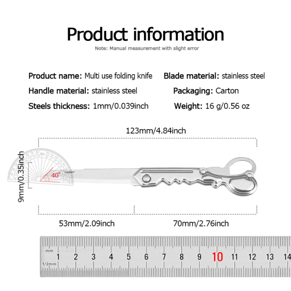 FB003 Key Folding Blade Knife Stainless steel Handle