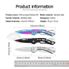 FB004 Folding Blade Knife Stainless steel Handle(Black, Silver, Colorful）