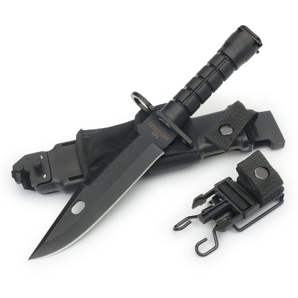 图 3 LS082 M9 (Silver/Black) Long Fixed Blade Knife G10 Handle K Scabbard