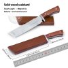 LS065Mountain Breaker/Climbers (Wooden Sheath) Long Fixed Blade Knife Wooden Handle Wooden knife set