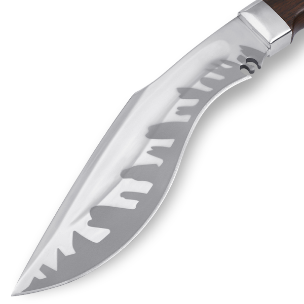 图 4 GT005 Broken Blade and Sycophant Curved Knife Wooden Handle Leather Sheath