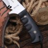 图 4 GT021 Black Big Dog Curved Knife Wooden Handle Leather Sheath