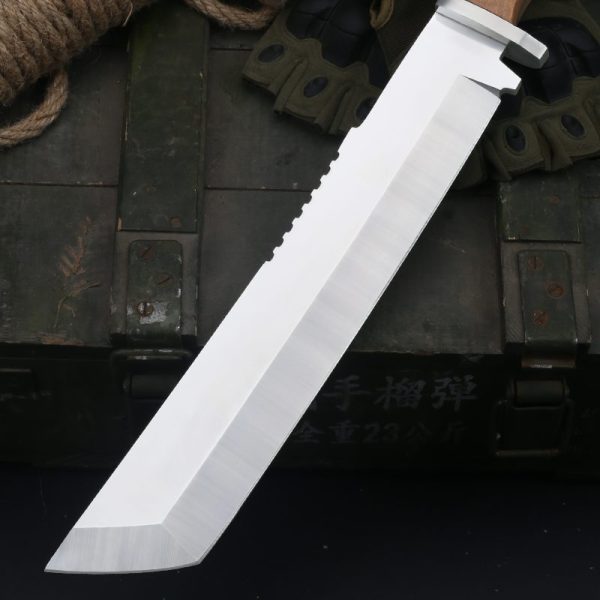 LS066 Preshan / Climber Extended Edition Long Fixed Blade Knife Wooden Handle Leather Sheath