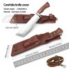 图 4 LS065 Mountain Breaker/Climbers (Leather Cover) Long Fixed Blade Knife Wooden Handle Leather Sheath