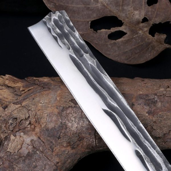 LS064 Chai Shi Long Fixed Blade Knife Wooden Handle Leather Sheath