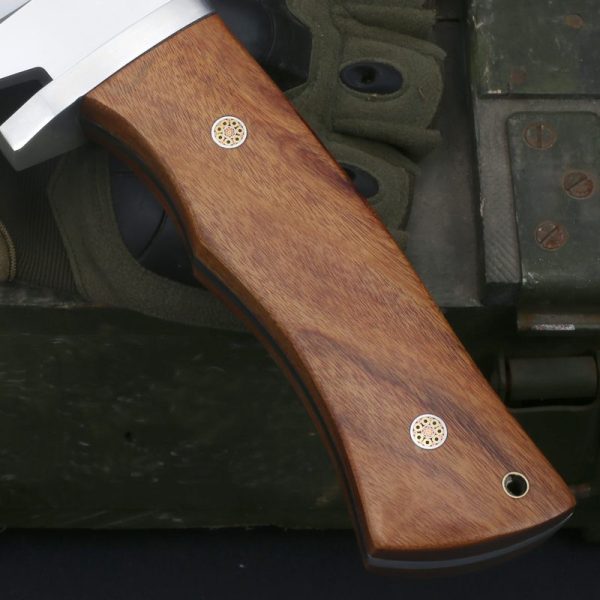 LS066 Preshan / Climber Extended Edition Long Fixed Blade Knife Wooden Handle Leather Sheath