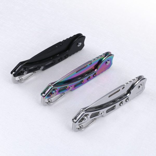 FB004 Folding Blade Knife Stainless steel Handle(Black, Silver, Colorful）