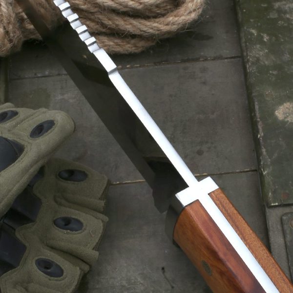 LS066 Preshan / Climber Extended Edition Long Fixed Blade Knife Wooden Handle Leather Sheath