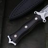 DE003 Bath Demon Lord Double Edges/Thunder God Double-edged Knife G10 Handle Leather Sheath