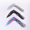 FB004 Folding Blade Knife Stainless steel Handle(Black, Silver, Colorful）