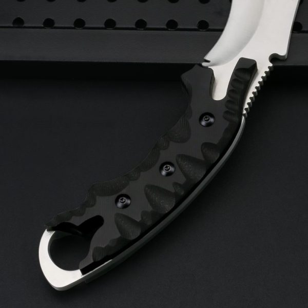 GT007 Dragging Dog Legs Curved Knife G10 Handle K Scabbard