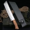 LS066 Preshan / Climber Extended Edition Long Fixed Blade Knife Wooden Handle Leather Sheath