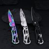 FB004 Folding Blade Knife Stainless steel Handle(Black, Silver, Colorful）