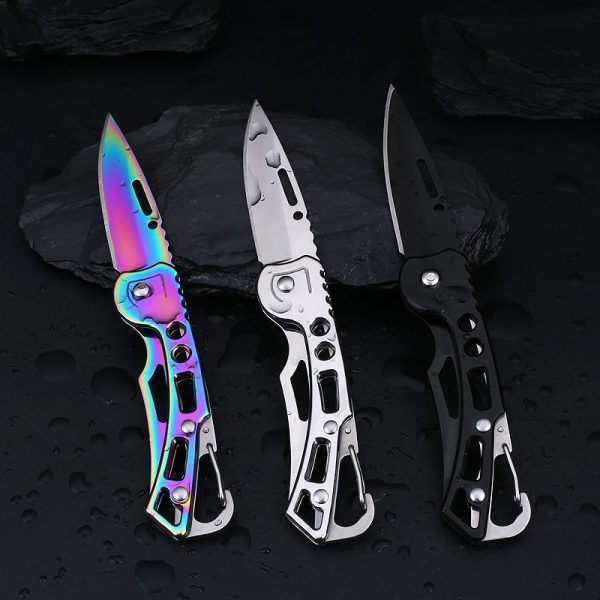 FB004 Folding Blade Knife Stainless steel Handle(Black, Silver, Colorful）